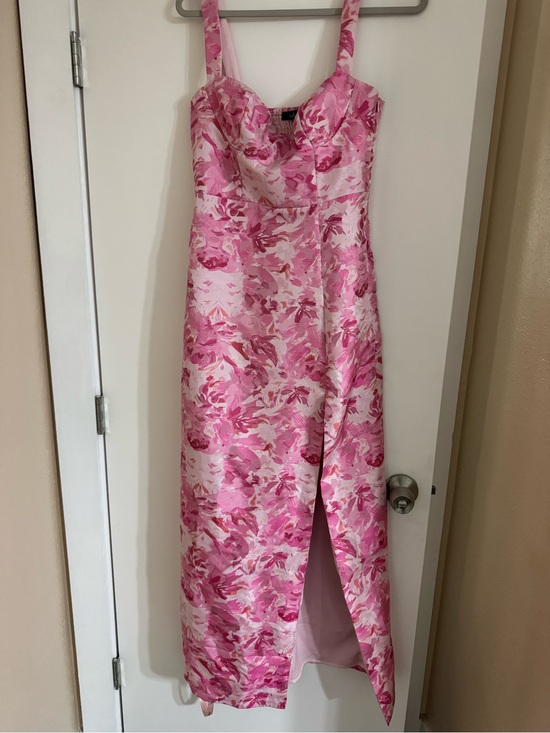 Lulus Dresses & Skirts - Lulu's Pink Floral Satin Maxi Dress